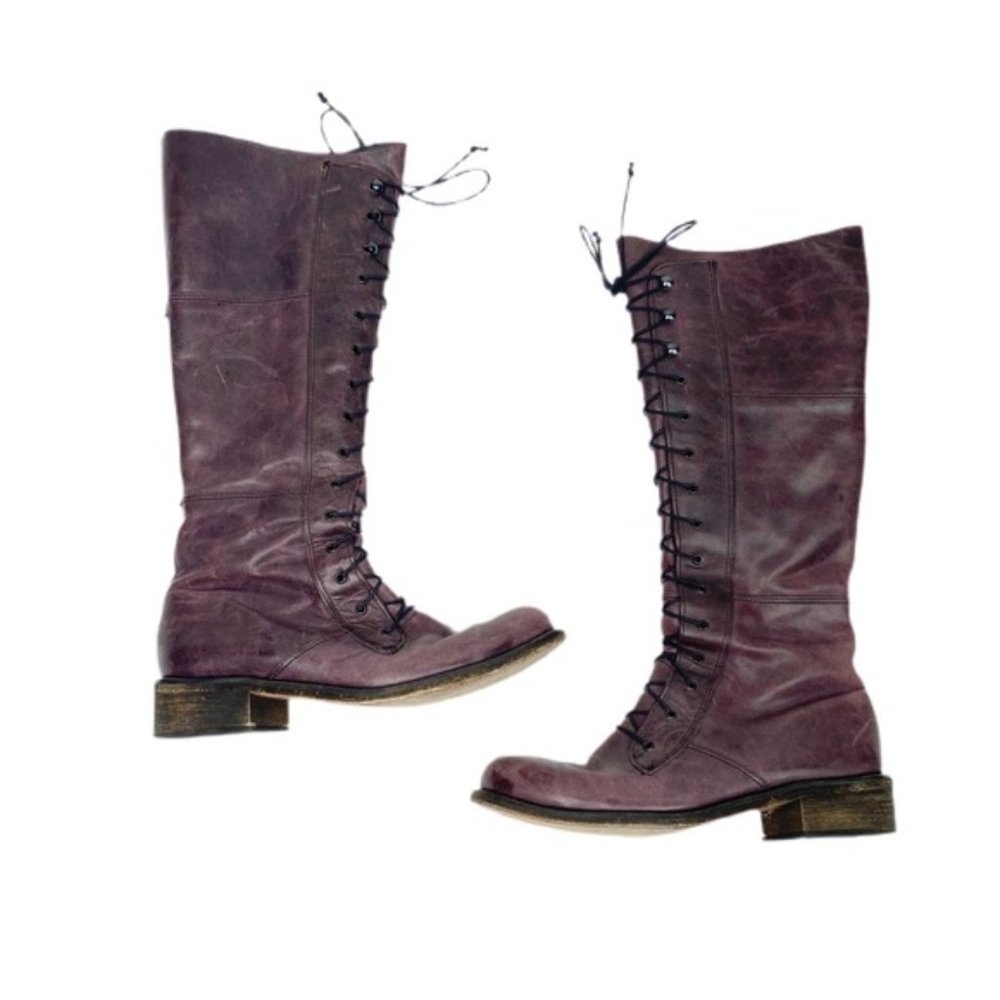 Serrano Brown Leather Lace Up Boot Cottage Core